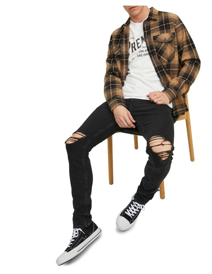 Liam Original Skinny Fit Jeans in Black Denim image 5
