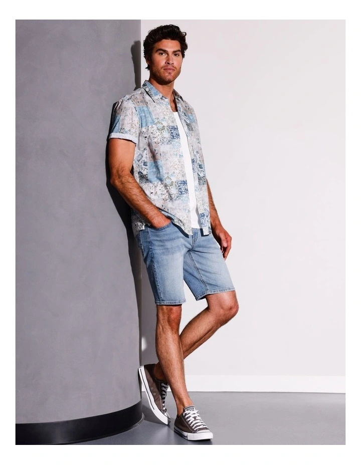 Aiden Short Sleeve Print Shirt in Green image 3