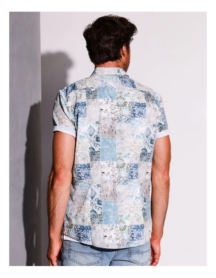 Aiden Short Sleeve Print Shirt in Green image 6