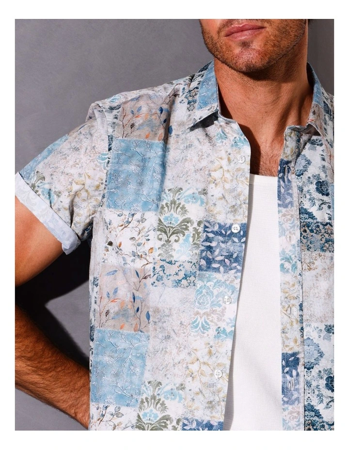 Aiden Short Sleeve Print Shirt in Green image 7