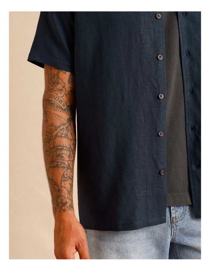 Haven Hemp Relaxed Fit Shirt in Navy image 3