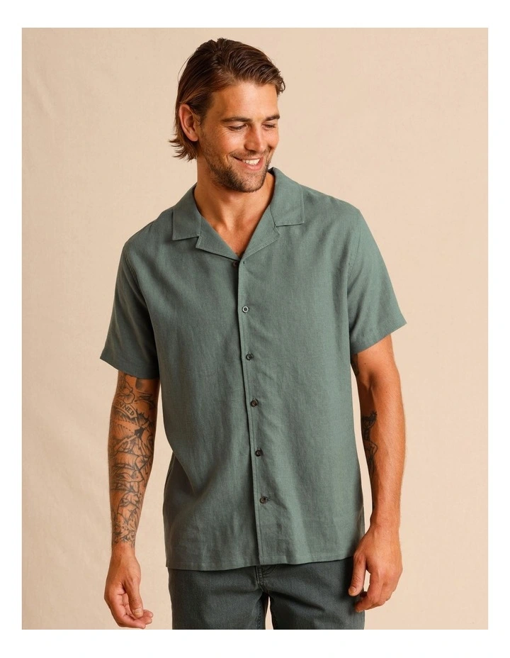 Haven Hemp Relaxed Fit Shirt in Green image 3