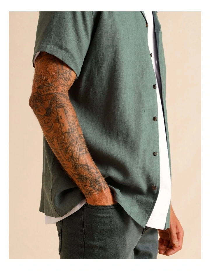 Haven Hemp Relaxed Fit Shirt in Green image 4