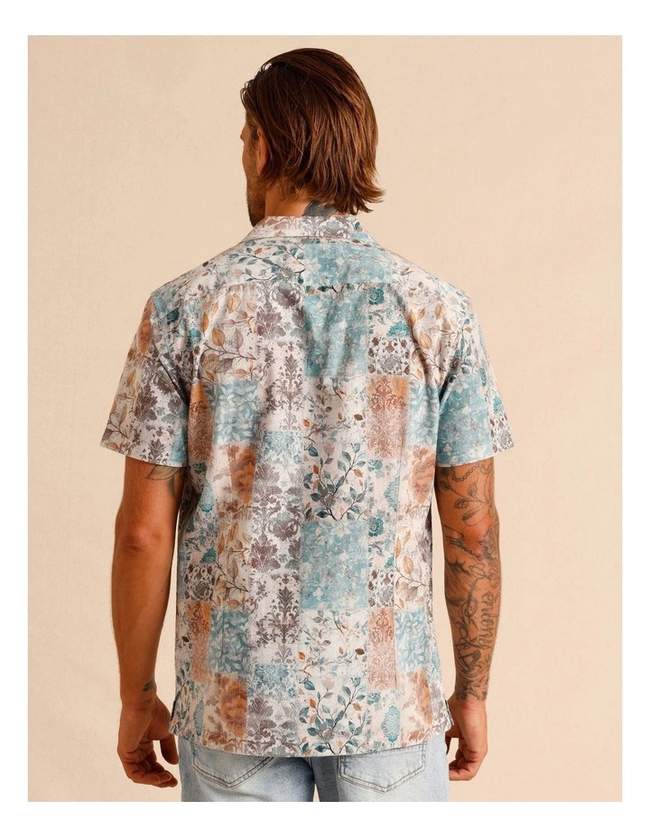 Karan Print Short Sleeve Shirt in Blue image 5