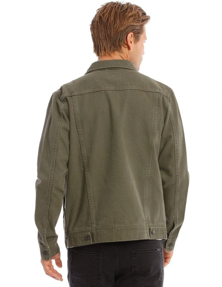 Barlow Denim Jacket In Khaki image 3