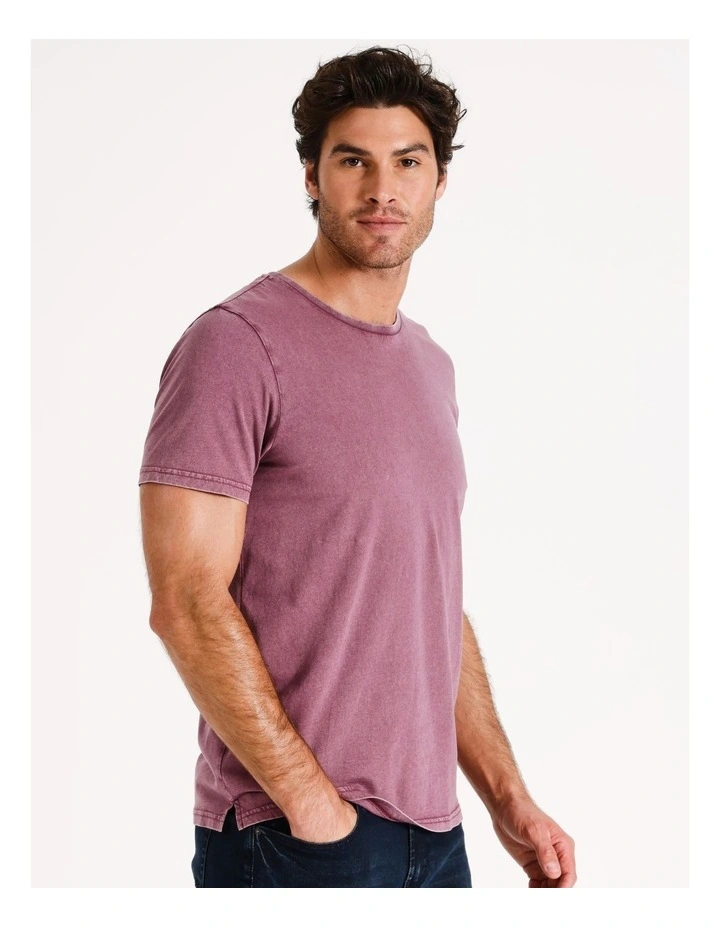 Kingscliff Snow Wash Short Sleeve Tee in Old Rose image 4