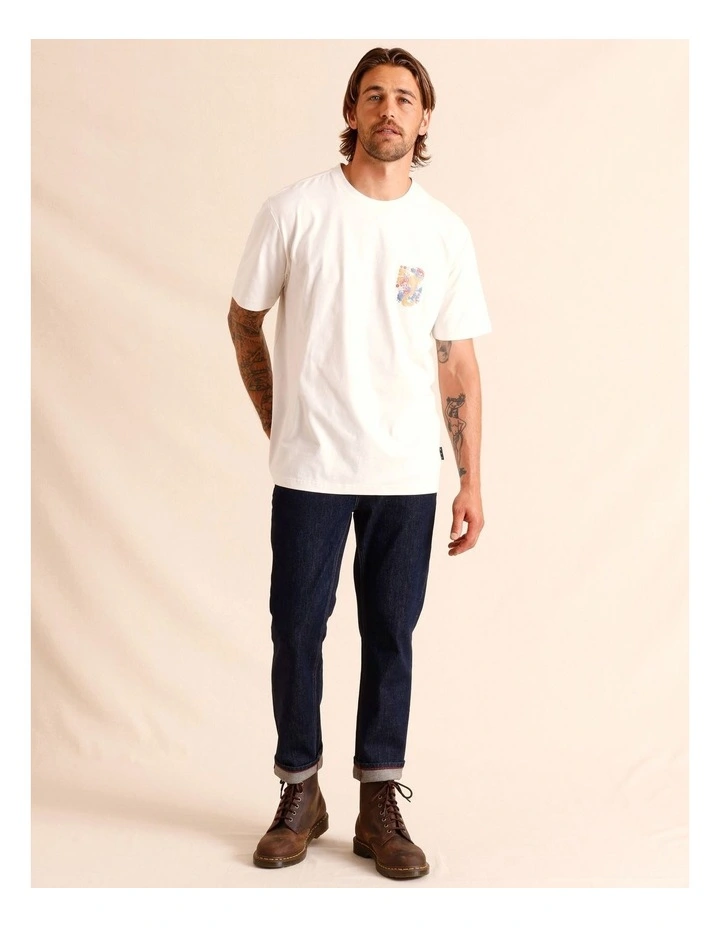 Visby Placement Print Oversize Short Sleeve Tee in White image 3