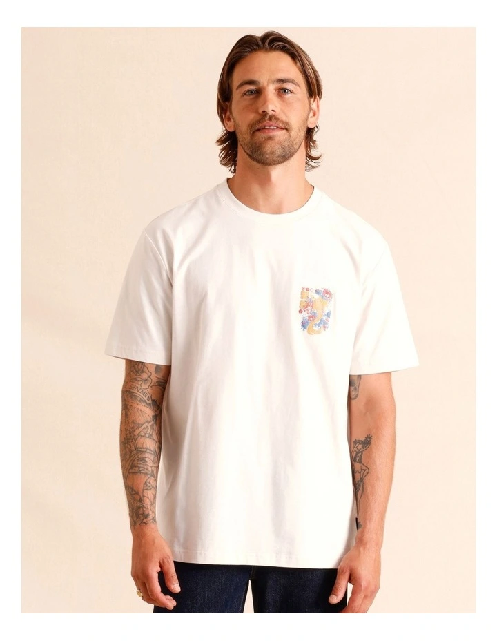 Visby Placement Print Oversize Short Sleeve Tee in White image 5