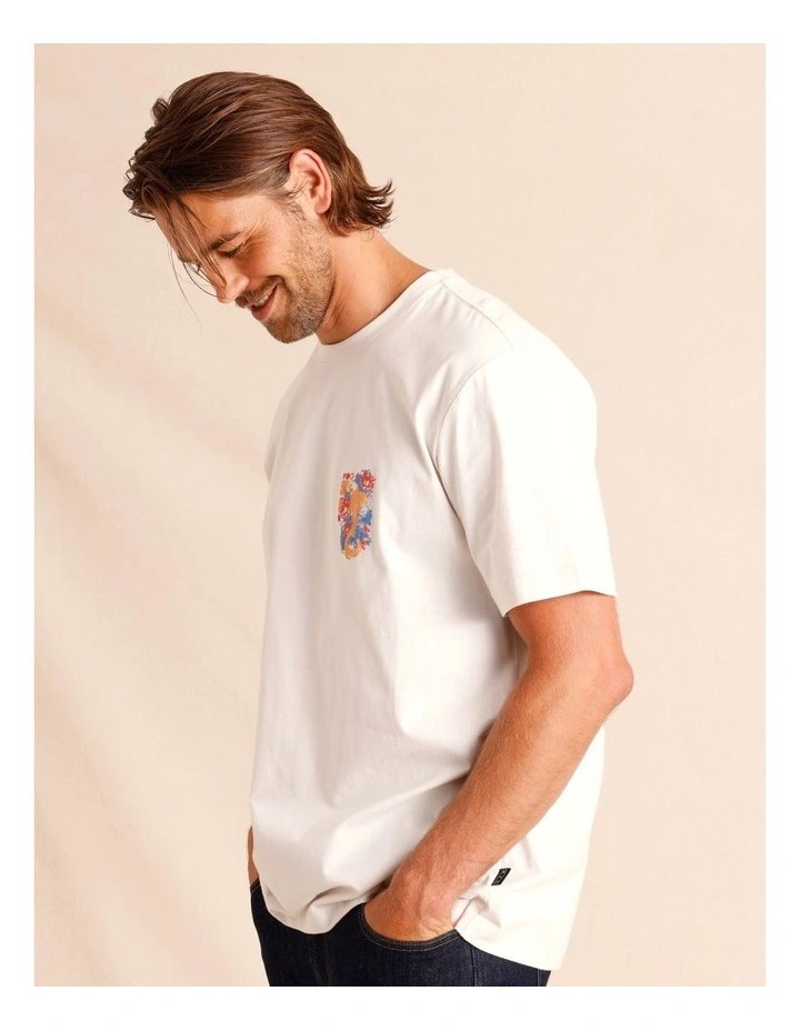 Visby Placement Print Oversize Short Sleeve Tee in White image 6