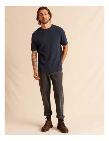 Tanner Textured Tee in Navy