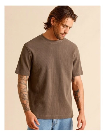 Tanner Textured Tee in Brown