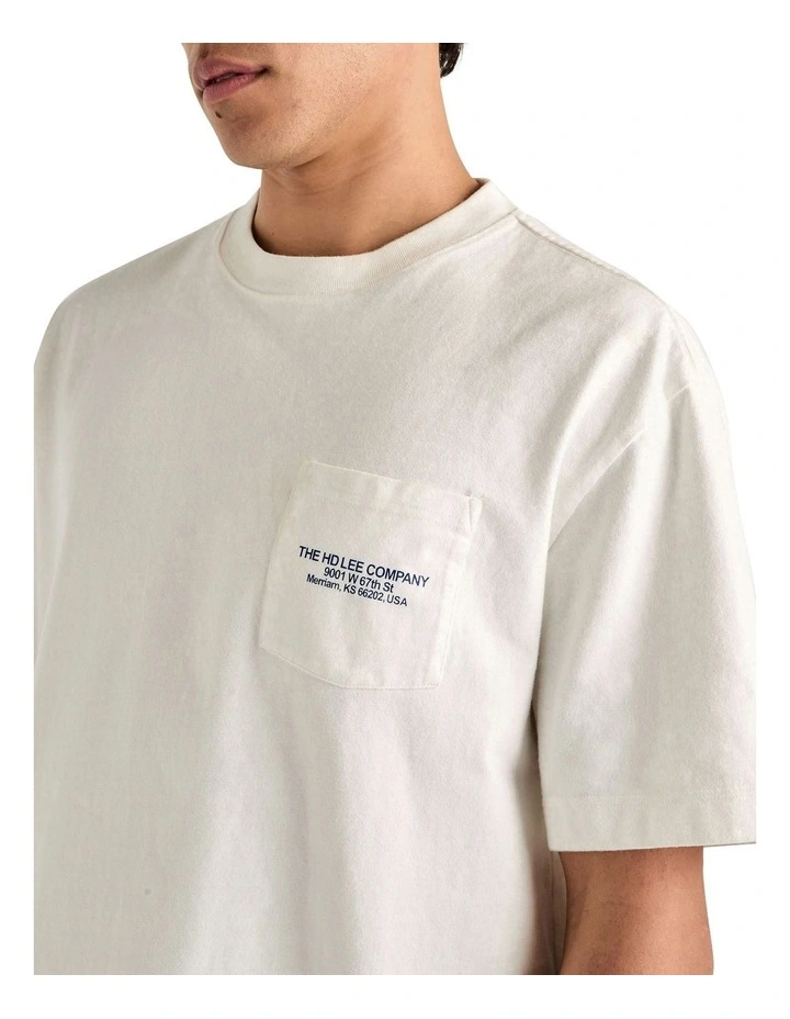Box Cutter Pkt Tee in White image 3