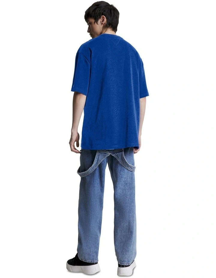College Logo Oversized Fit T-Shirt in Blue image 4