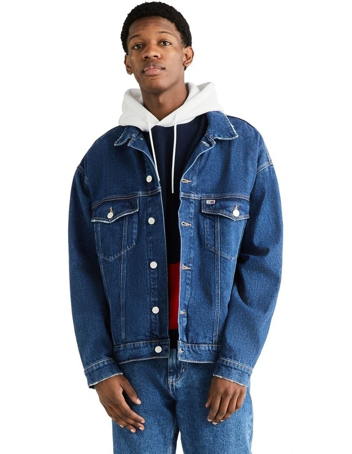 Aiden Oversized Trucker Jacket in Blue image 1