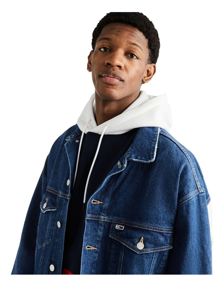 Aiden Oversized Trucker Jacket in Blue image 4