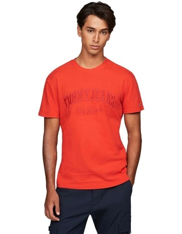 Varsity Washed T-shirt in Red