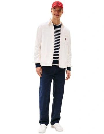 Oversized Fit Textured Shirt in White