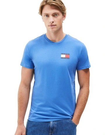 Slim Essential Flag Tee in Blue