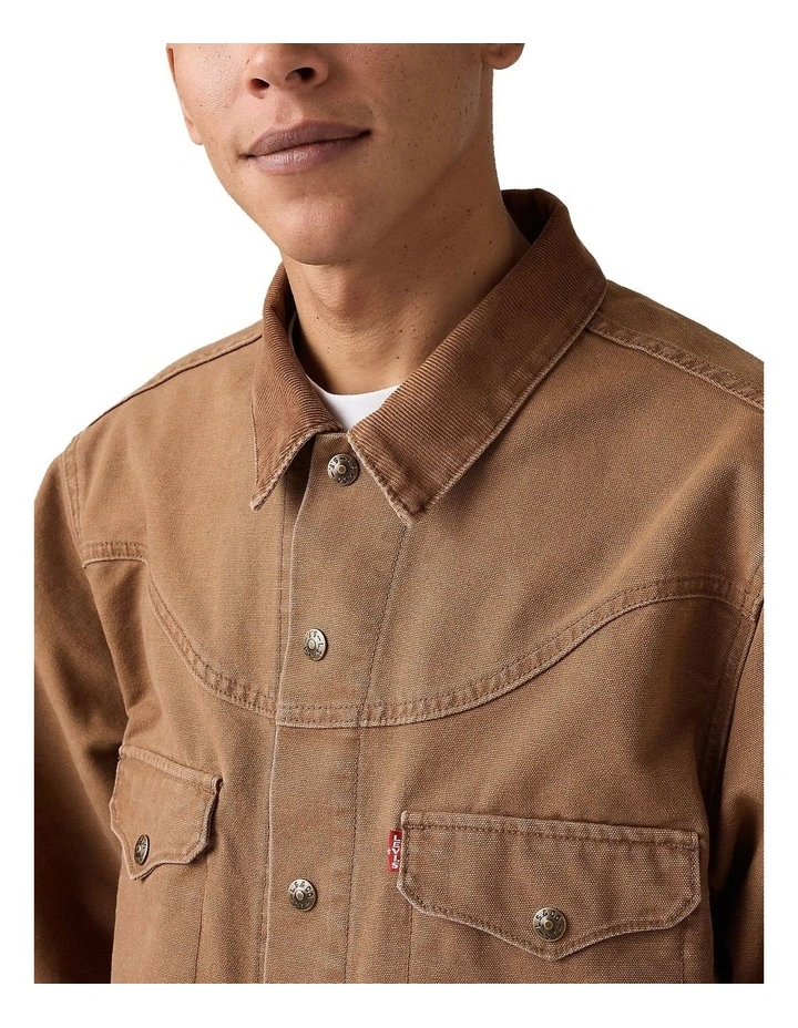 Western Shorthorn Trucker Jacket in Bison image 3