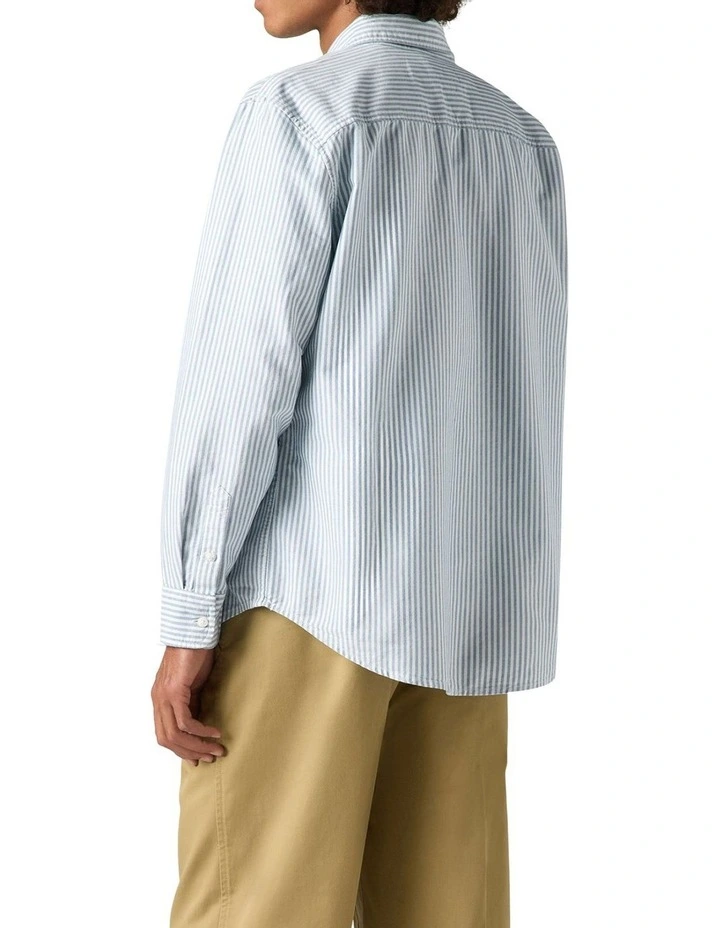 Authentic Button-Down Shirt in Waylon Stripe True Blue image 2