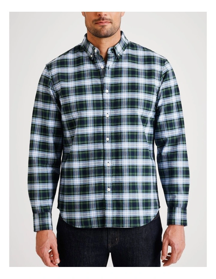 Authentic Button-Down Shirt Raffa Plaid in Dark Green image 1
