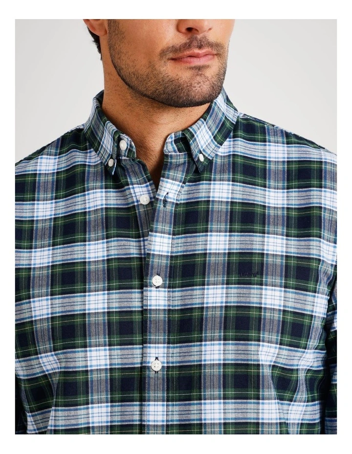 Authentic Button-Down Shirt Raffa Plaid in Dark Green image 2