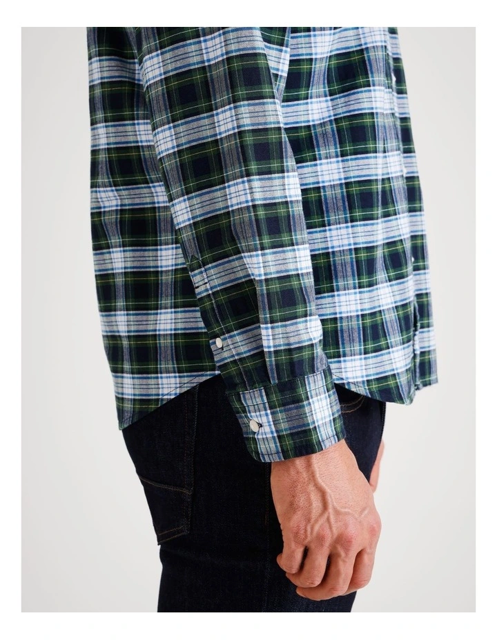 Authentic Button-Down Shirt Raffa Plaid in Dark Green image 4