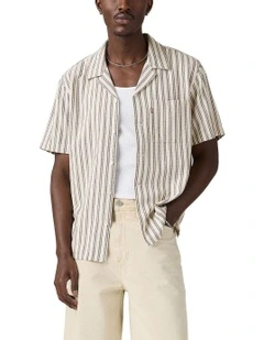 Short-Sleeve Sunset Standard Camp Shirt in Navy Blazer