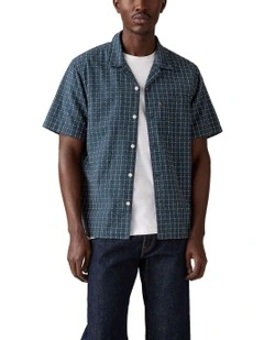 Short-Sleeve Sunset Standard Camp Shirt in Blue