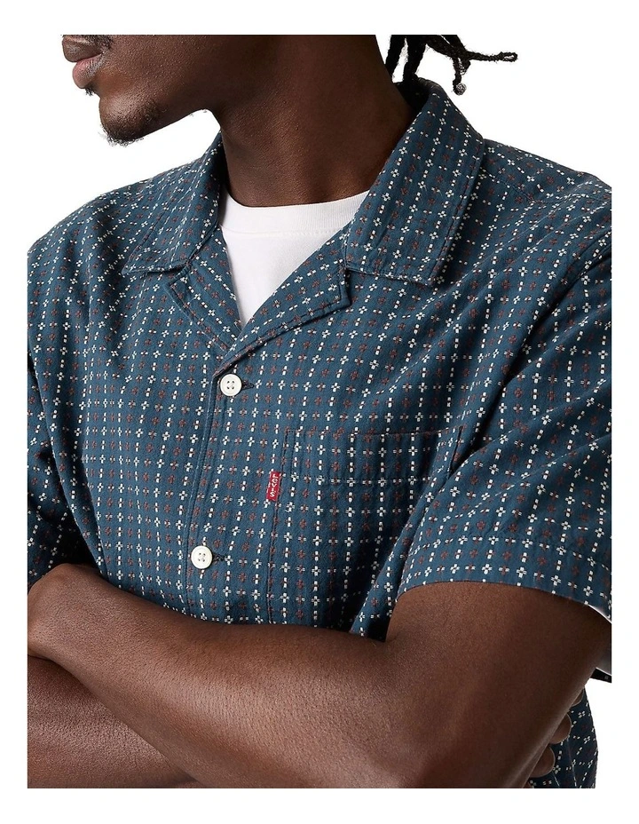 Short-Sleeve Sunset Standard Camp Shirt in Blue image 3