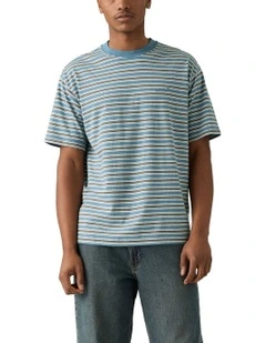Red Tab Vintage T-shirt in Tobi Stripe Indigo