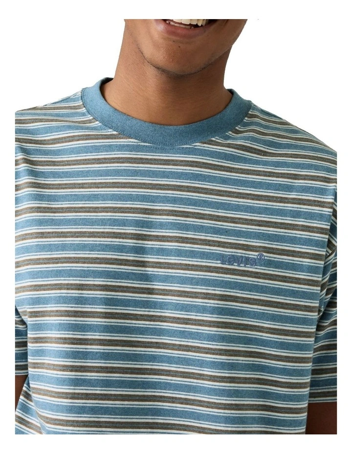 Red Tab Vintage T-shirt in Tobi Stripe Indigo image 3