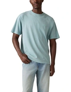 Red Tab Vintage T-shirt in Stone Blue