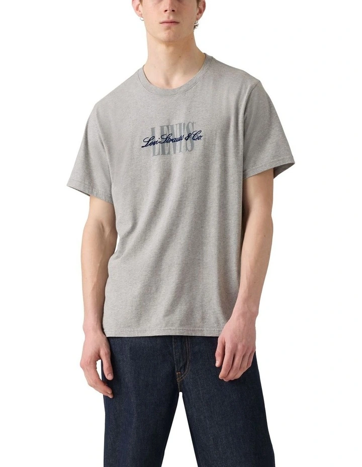 Relaxed Short Sleeve Graphic T-shirt in Heather Grey image 1