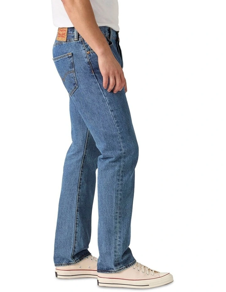 501 Original Fit Cotton Straight Leg Jeans in Medium Stonewash image 3