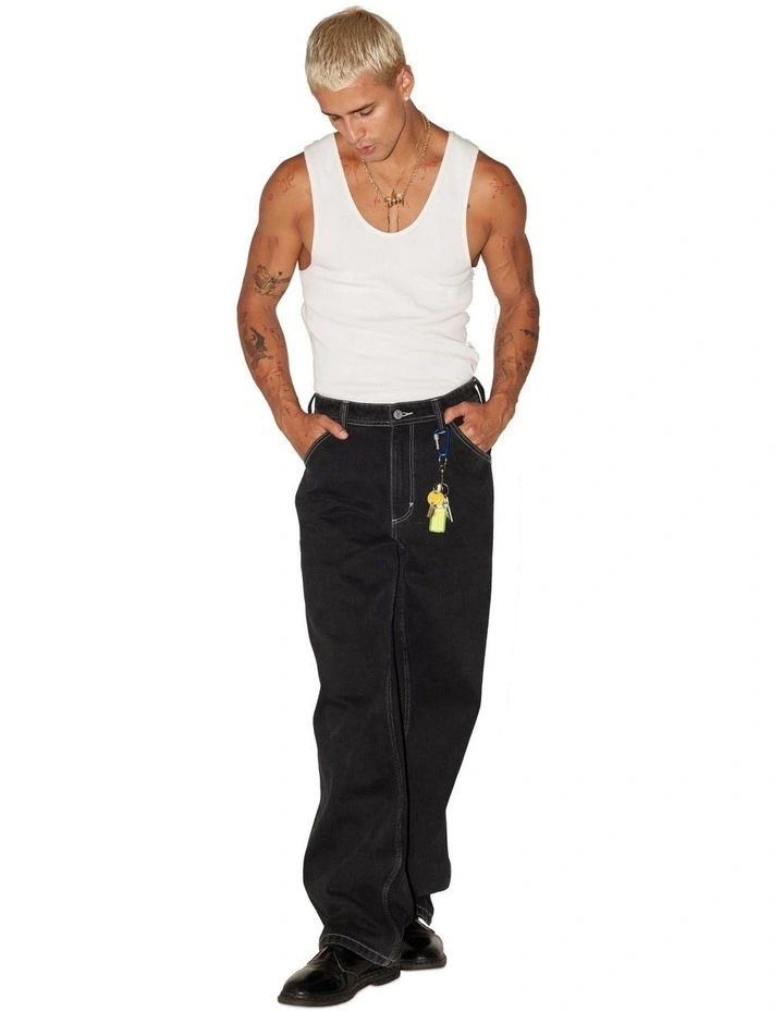 A5 Baggy Lance Jeans in Washed Black image 4
