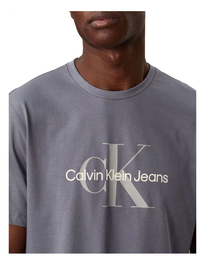 Hero Short Sleeves Monogram Tee 30S in Grey image 3