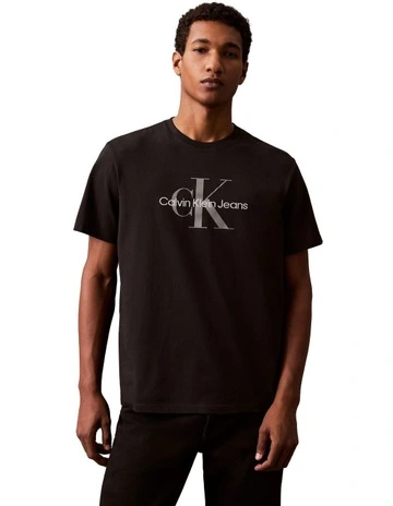 Embroidered Short Sleeve Hero Monogram Tee 20S Archive in Black