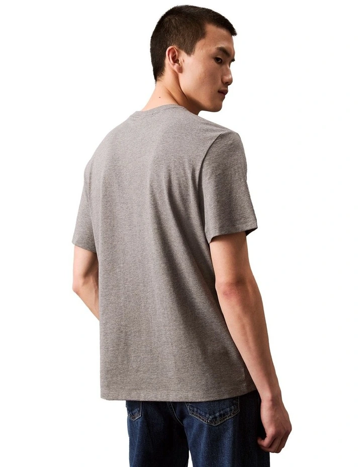 Embroidered Short Sleeve Hero Monogram Tee 20S Archive in Med Grey image 2
