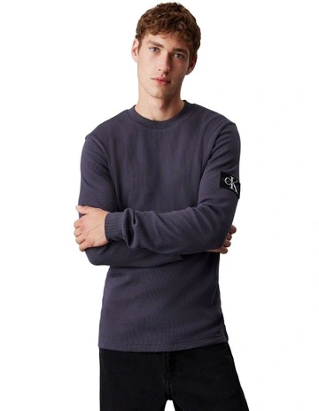 Badge Waffle Long Sleeves Tee in India Ink