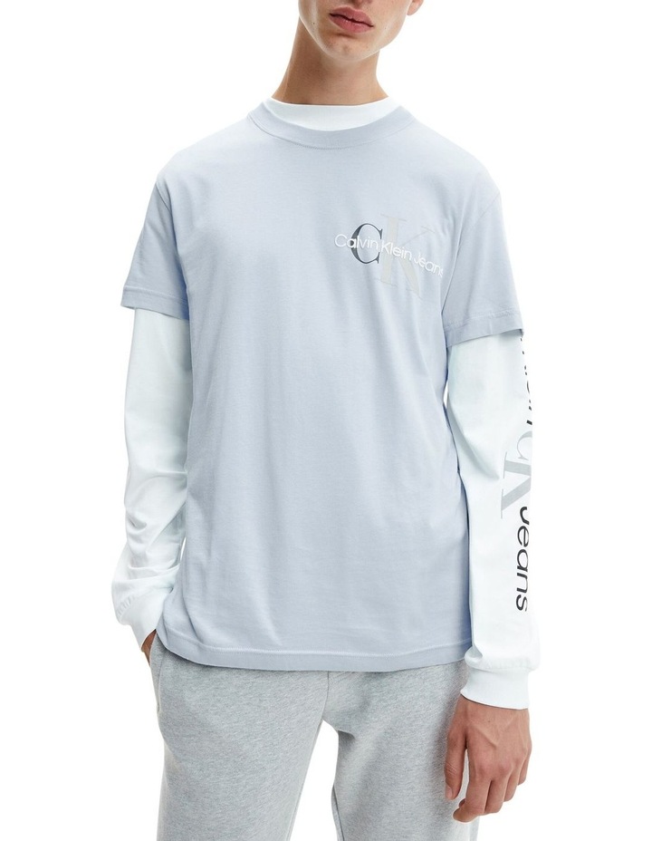 Two Tone Monogram Tee Bayshore Blue