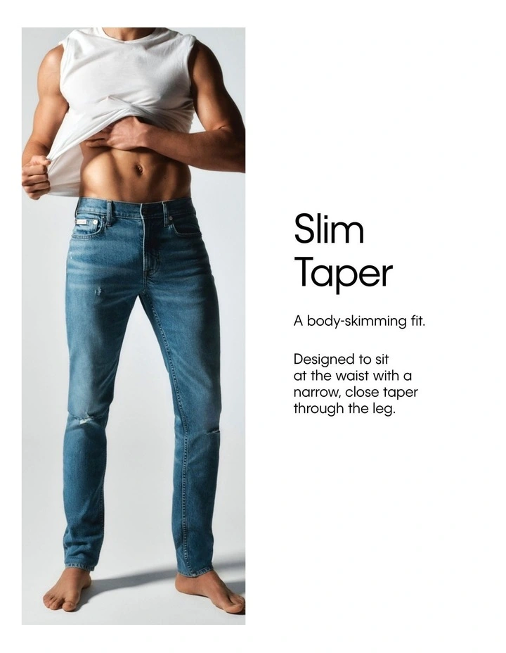 Slim Taper Denim in Light Blue image 6