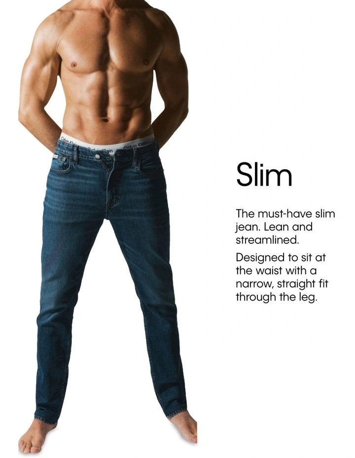 Core Low Rise Slim Jeans Mid in Blues image 5