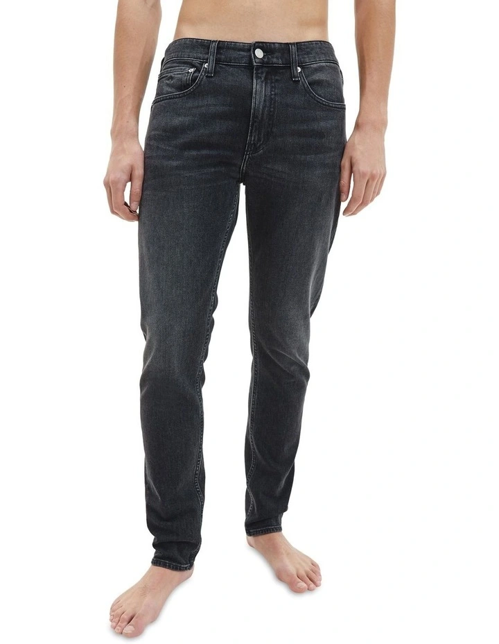 Slim Tapered Jeans in Black image 1