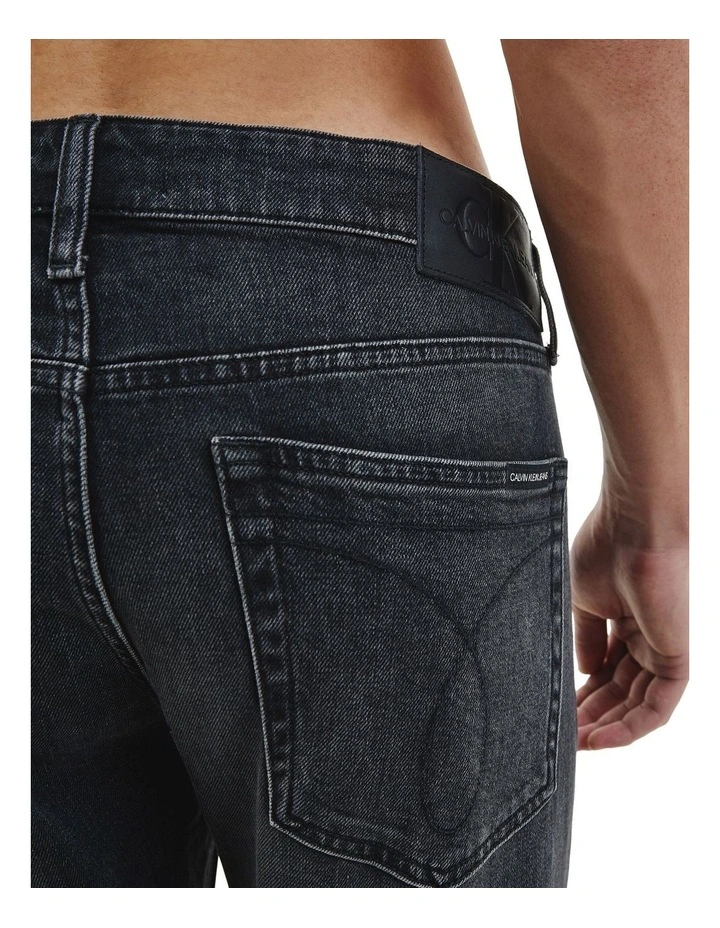 Slim Tapered Jeans in Black image 3