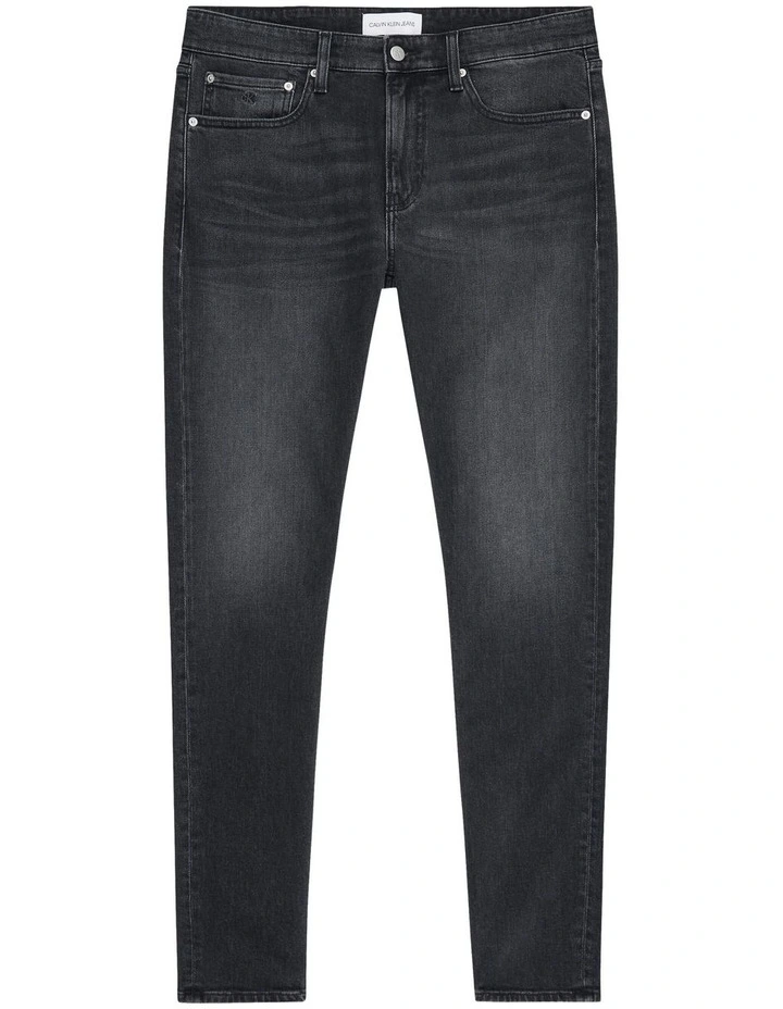 Slim Tapered Jeans in Black image 5