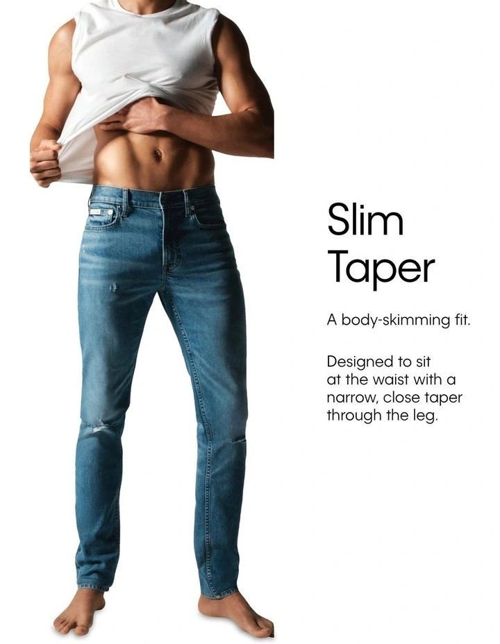 Slim Tapered Jeans in Black image 6