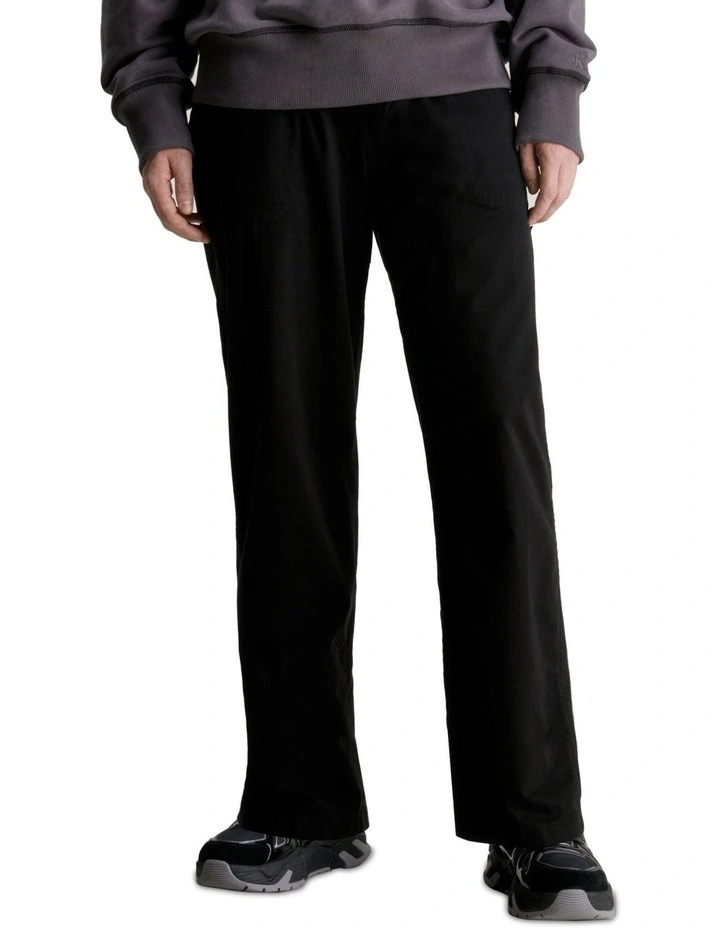 Badge Trim Woven Pant in Black image 1