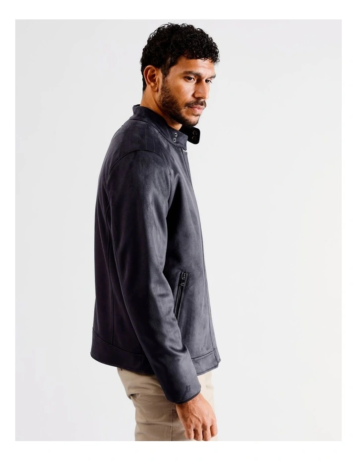 Archer Sueded Bomber Jacket in Navy image 4