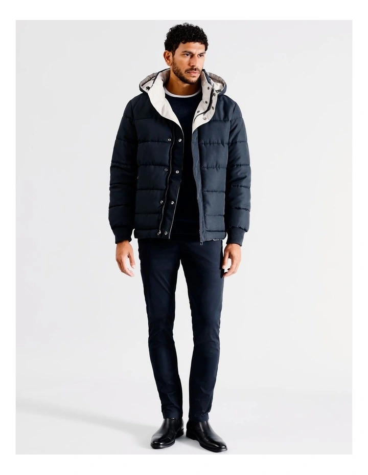 Atticus Reversible Puffer Jacket in Navy image 3